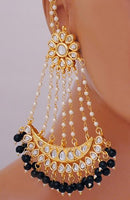 Goldpolish black and white earring-2284
