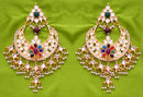 Goldpolish multicolour earring with tikka-1180