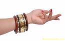 brown and golden wood and metal bangle