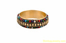 GOLDEN MULTICOLOUR FASHION BANGLE-XL