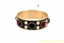 black bangle with red, green and golden stud-extra large