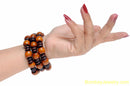 DARK AND LIGHT BROWN WOOD WRAP BRACELET