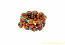 BROWN MULTICOLOUR WOOD WRAP BRACELET