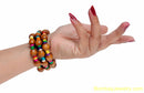 BROWN MULTICOLOUR WOOD WRAP BRACELET