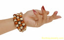 CREAM AND BROWN WOOD WRAP BRACELET