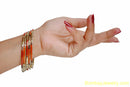 ORANGE AND GOLDEN FASHION BANGLE- ONE SIZE