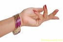GOLDEN AND PURPLE FASHION BANGLE-ONE SIZE