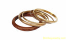 BROWN WOODAD METAL FASHION BANGLE