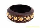 beautiful wood bangle with metal- one size