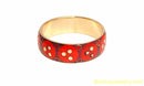 RED AND GOLDEN WOOD AND METAL FASHION BANGLE