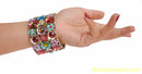 multicolour family circle fashion cuff bangle