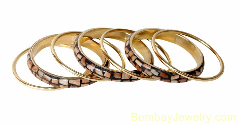 light brown, golden and black fashion bangle- one size