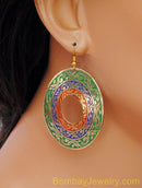 green fashion earring
