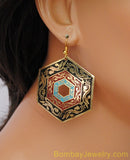 blue black and red fashion earring