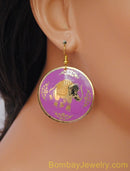 PURPLE AND GOLDEN EARRING