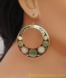 MARRON AND GOLDEN HOOP EARRING
