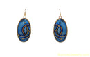 GOLDEN AND BLUE HOOP EARRING