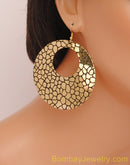 GOLDEN AND BLACK HOOP EARRING