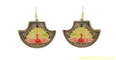 BEAUTIFUL BLACK, RED, GREEN PEACOCK EARRING