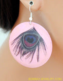 BEAUTIFUL PINK PEACOCK EARRING