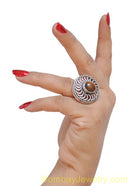 BROWN AND SILVER FASHION RING