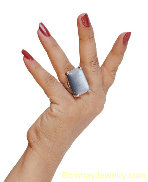 SILVER AND GRAY FASHION RING