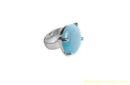 SILVER AND AQUA BLUE FASHION RING