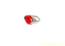 SILVER AND RED FASHION RING