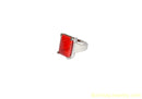 SILVER AND RED FASHION RING