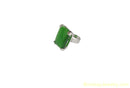 SILVER AND GREEN FASHION RING