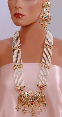 Goldpolish multicolour pearl set-373