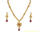 goldplated marron, green and white kundan set