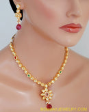 goldplated marron, green and white kundan set