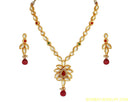 goldplated marron, green and white kundan set