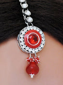 Beautiful silver and red kundan set