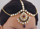 goldpolish purple and white kundan set-1856