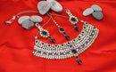 Goldpolish blue and white kundan set-1896