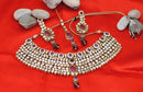 Goldpolish purple and white kundan set-1898