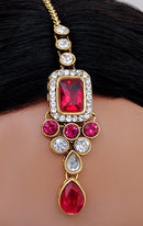 Goldpolish fusicha pink and white kundan set-1906