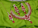 Goldpolish fusicha pink and white kundan set-1906