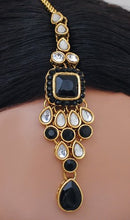 Goldpolish black and white kundan set-1914