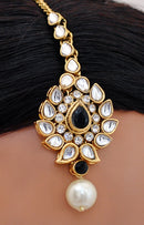 Goldpolish black and white kundan set-1926