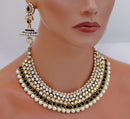 Goldpolish black and white kundan set-1926