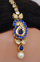 Goldpolish blue and white kundan set-1930