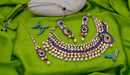 Goldpolish blue and white kundan set-1930