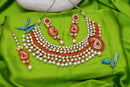 goldpolish red and white kundan set-1933