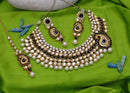 Goldpolish black and white kundan set-1934