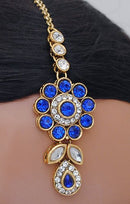 goldpolish blue and white kundan set-1946