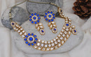 goldpolish blue and white kundan set-1946