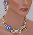 goldpolish blue and white kundan set-1946